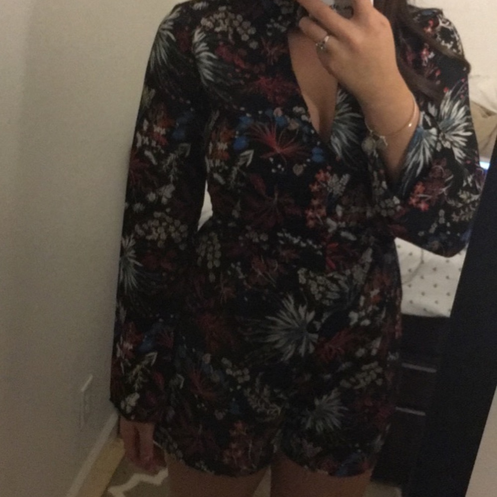 Black Patterned Romper